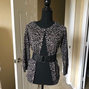 Ann taylor loft cardigan and belt combo